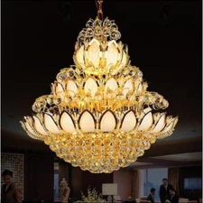 Elegant Creative Restaurant Lotus K9 Crystal Chandelier Living Bedroom Lamp Yc