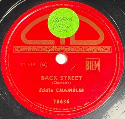 Eddie Chamblee : Cradle rock / Back street DISQUE 78 tours rpm CID 78636