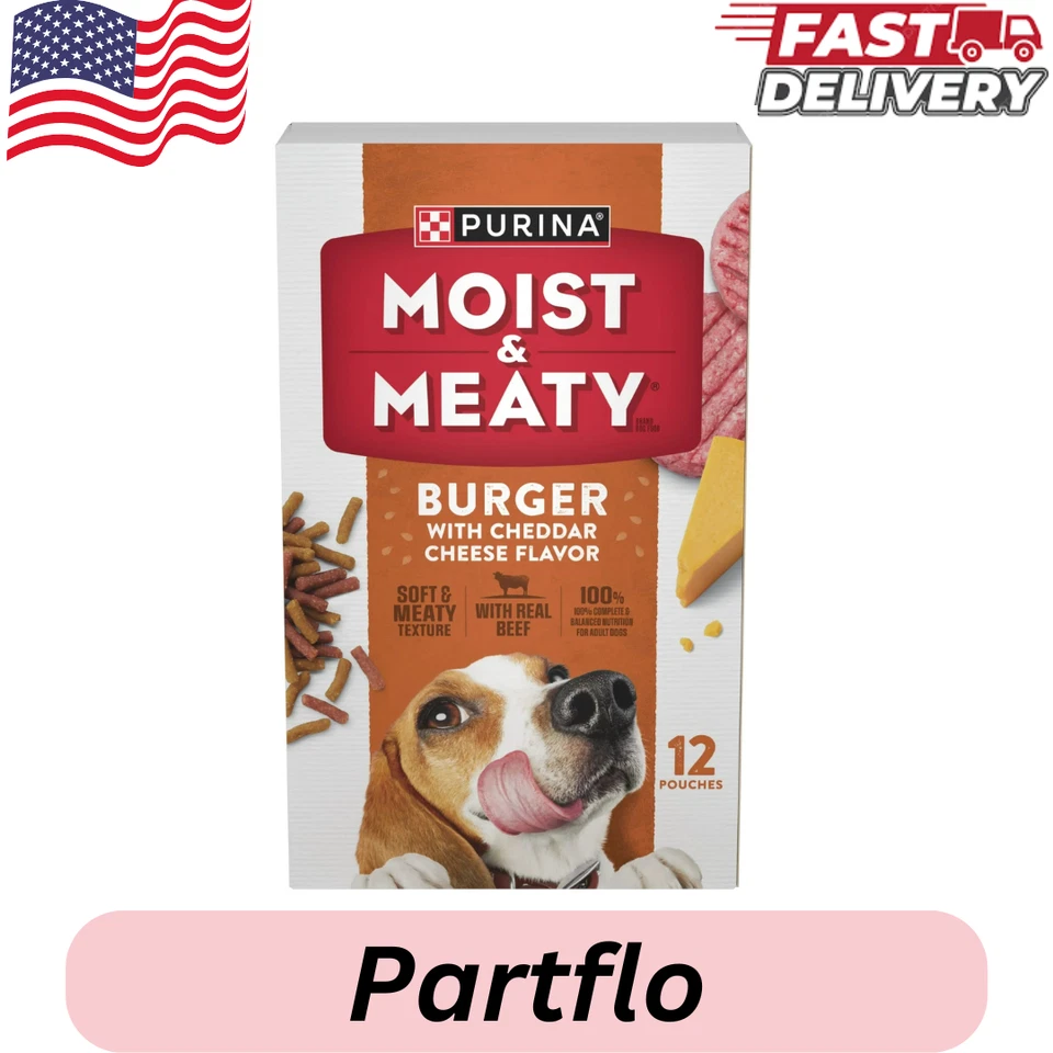Purina Moist and Meaty Burger With Cheddar Cheese Flavor Dry Soft Dog Food