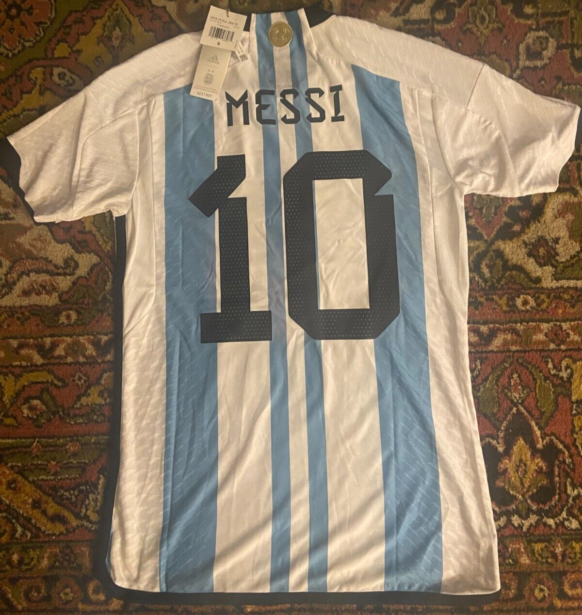 ARGENTINA ADIDAS AUTHENTIC 2022 WORLD CUP PLAYER ISSUE HEAT.RDY JERSEY MESSI S