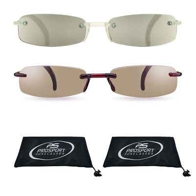 Sun Readers Thin Full Lens Tinted Reading Sunglasses Rimless Small Light Weight