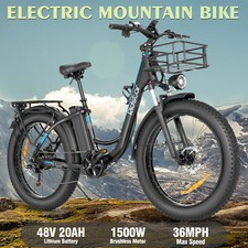 1500W 48V 20Ah 26'' Fat Tire Electric Bicycle City Commuting eBike Gift