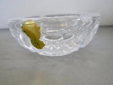 Estate Vintage WATERFORD Clear CRYSTAL Cigar ASHTRAY made in Ireland 3.75" round