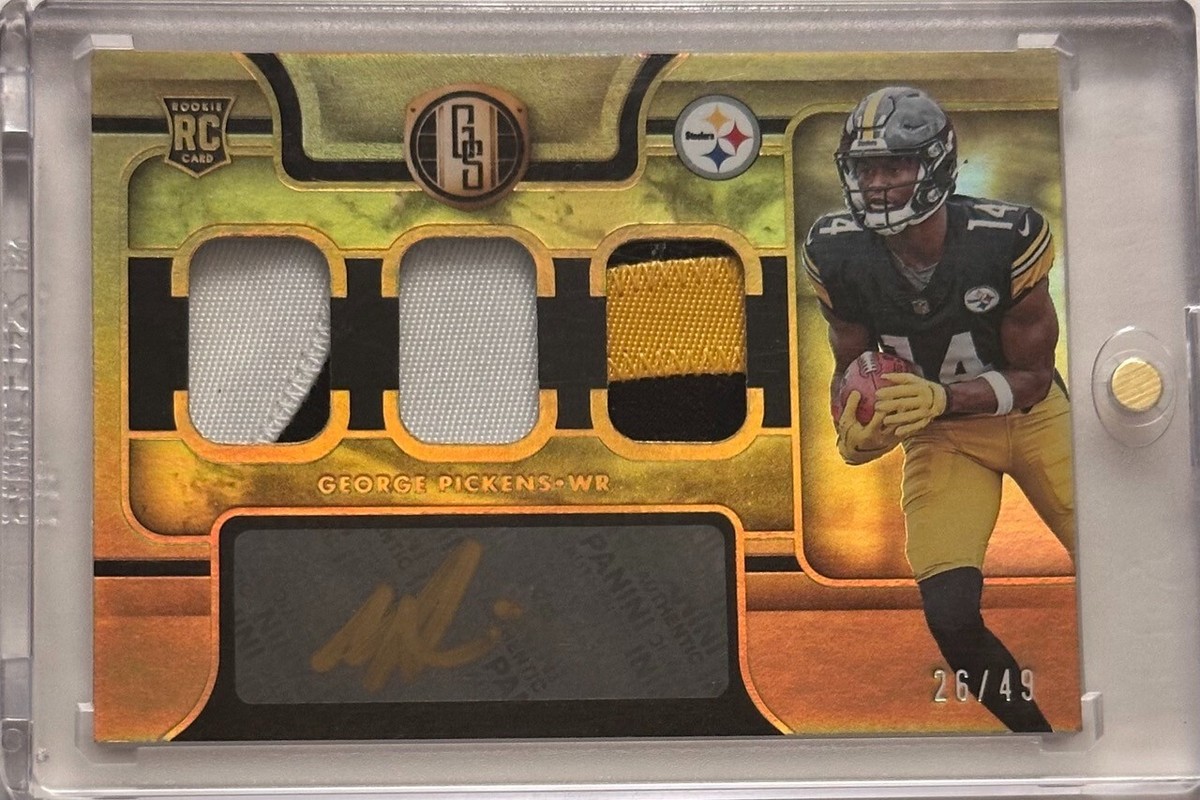 2022 Panini Gold Standard George Pickens Triple Patch Gold Ink