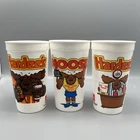 Vintage HARDEES Coca-Cola MOOSE Plastic Cups Set Lot of 3