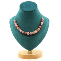 Mineralien Und Edelsteine. Halskette 20 Perlen Sonnenstein 8 Mm. Kette