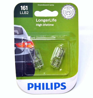 Philips LongerLife 161 3W Two Bulbs Rear Side Marker Light Replacement Parking