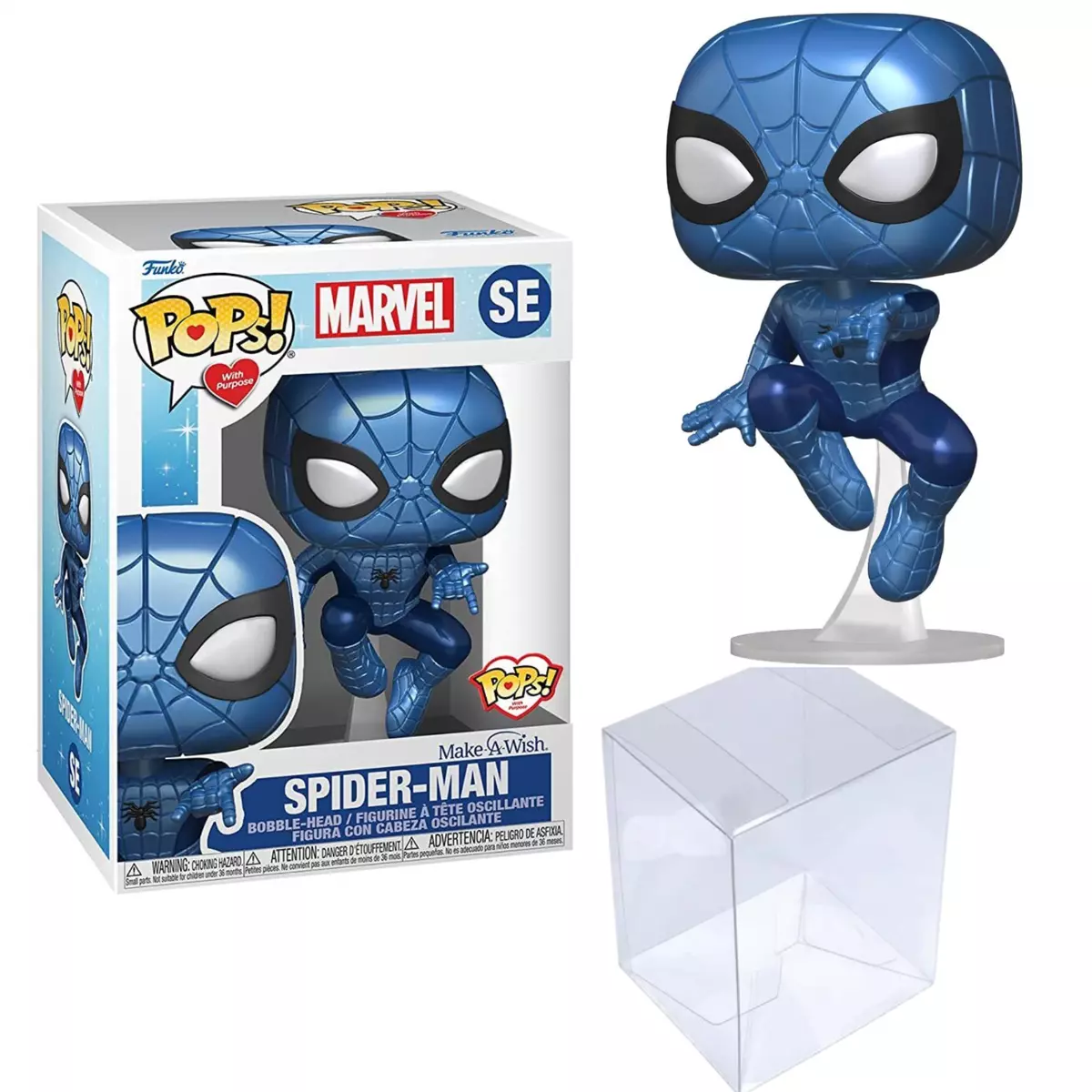 Funko Pop! Marvel: Make A Wish - Spider-Man (Metallic) SE With Protector