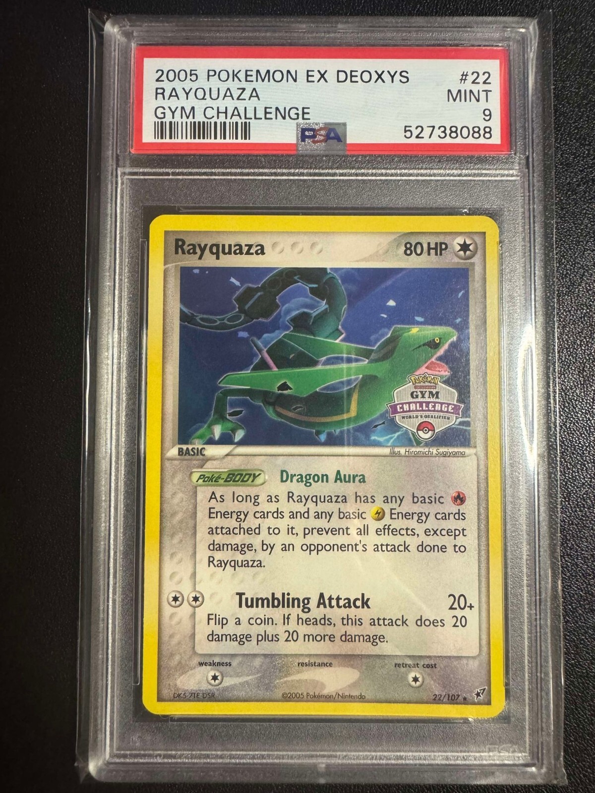 2005 Pokemon EX Deoxys Gym Challenge Promo #22 Rayquaza PSA 9