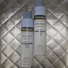 Neutrogena Sunscreen Spray Clean Feel Body Mist SPF 70 Lot Of 2