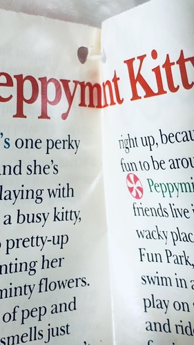 Yum Yums "Peppymint Kitty," Candy Scented, Kenner/Hallmark 1989 Plush Figure 14" - Picture 21 of 23