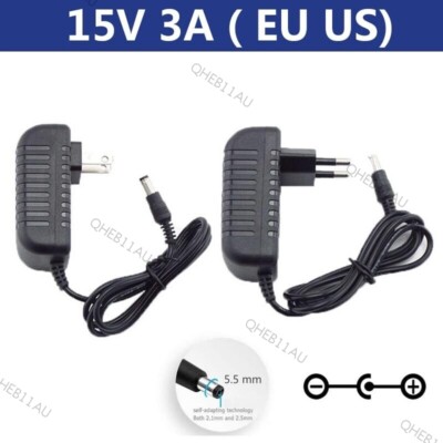 DC 15V 3A 3000ma Power Supply Adapter  100-240V AC Charger Converter 18H