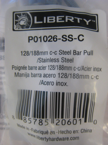Lot of 6 Liberty P01026-SS-C 5" C-C Bar Pull 128/188mm - Stainless Steel SOLID - Picture 3 of 7