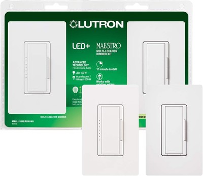 Lutron Maestro LED+ Digital Dimmer Kit MACL-153MLRHW-WH White