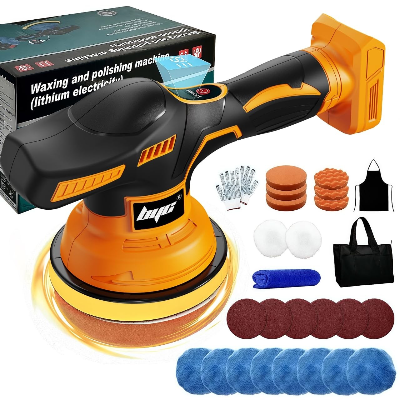 Cordless Car Buffer Polisher for Dewalt 20V Battery 6 In Portable Orbital Buffer