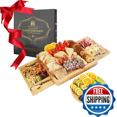 Vestaware Charcuterie Boards Large Charcuterie Board Set Bamboo Cheese Board