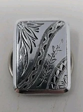 Silver Tone Scarf Clip Stamped Western Germany Intricate Excellent 