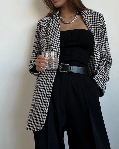 Women American Vintage Blazer Black Viscose 40 / L #4YN1