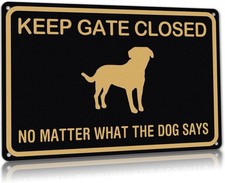 Please Keep Gate Closed Dogs in Yard Reto Vintage Tin Metal Signs Home D cor8x12