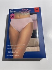 Felina Women's Size Medium Hi-Cut with Lace Trim, 6-pack