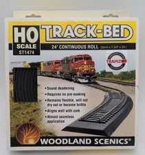 Woodland Scenics ST1474 HO Scale 3/16" x 1 3/4" x 24' Track-Bed 24' Continuous