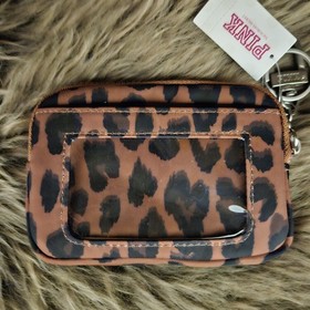 Victoria's Secret PINK zipper card case wallet in Brown Leopard