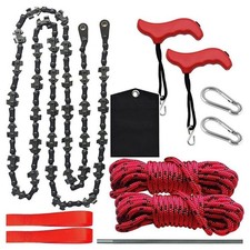 53 inch 68 Teeth Rope Saw High Reach Tree Limb Hand Rope Chain Saw Foldable Tool