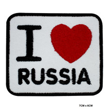 I Love RUSSIA Logo Sew/Iron On Patch Badge Embroidered Applique For Clothes