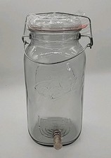 NUEVO Dispensador de bebidas de vidrio transparente - Estilo tarro de albañil - 64 oz estilo granja
