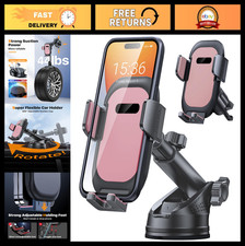 360  Adjustable Car Phone Holder Mount - Long Arm Suction Cup for Dashboard  Wi