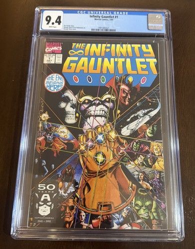 Infinity Gauntlet #1 CGC 9.4 1991 White Pages Clean Case Nice!