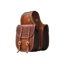 Western Horse Leather Saddle Bag Heavy Duty Traditional Trail Ride  Saddle Bag.