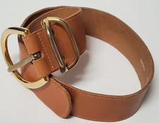 Accessories by Pearl Belt S Carmel Wide Leather USA Gold Oversized Buckle Prong
