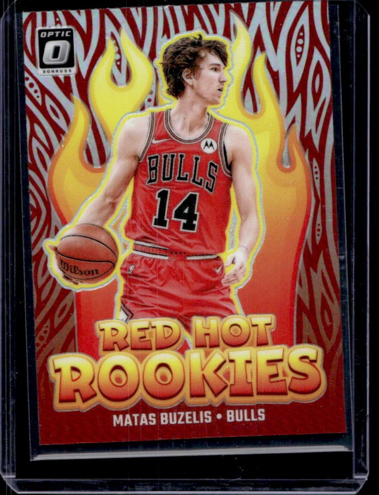 2024-25 Donruss Optic Matas Buzelis Red Hot Rookies Holo RC #1 Bulls