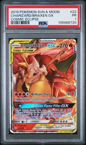 Charizard & Braixen-GX graded PSA 1 for sale on eBay