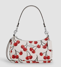 NWT Coach Teri Shoulder Bag In Signature Canvas With Cherry Print CZ774 In Chalk