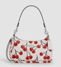 NWT Coach Teri Shoulder Bag In Signature Canvas With Cherry Print CZ774 In Chalk