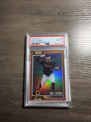 2026 Topps Paul Skenes Orange Rainbow Foil /25 PSA 10