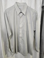 Men's 17 34/35 Gray Long Sleeved Button-Up Dress Shirt By Pierre Cardin