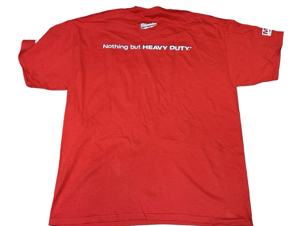 Milwaukee Tools Nothing But Heavy Duty 红色 T 恤短袖 M12 18 全新 XL — 第 3/4 张图片