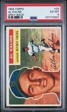 1956 Topps Al Kaline Gray Back #20 PSA 6 FANTASTIC EYE APPEAL!