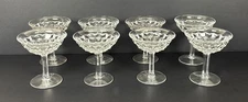Vintage Fostoria American Cube Pattern Glasses Set of 8 Sherbet Champagne 4.5”H