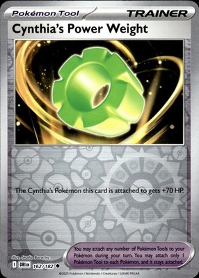 CYNTHIA'S POWER WEIGHT 162/182 UC DESTINED RIVALS POKEMON REVERSE HOLO NEAR MINT