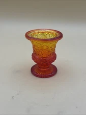 Vintage L. E. Smith Amberina "Daisy and Button" Toothpick Holder