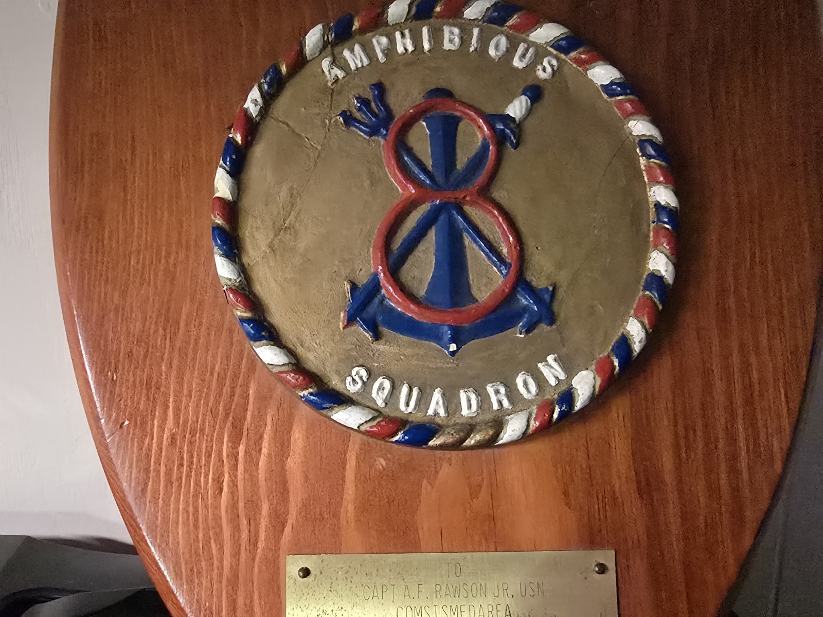 1968 VINTAGE AMPHIBIOUS SQUADRON 8 PLAQUE US NAVY COLLECTIBLE RARE VIETNAM