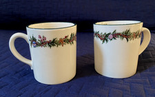 2 piwnice O'Tannenbaum Kubki świąteczne Kubki Girlanda 1992 Porcelanowe kubki Macys