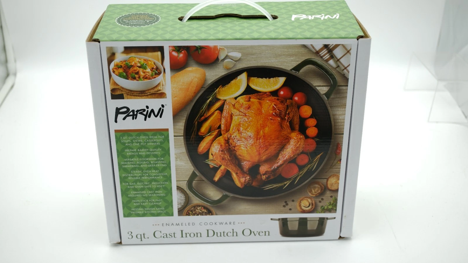 Commerci Quality 3 qt. Cast Iron Dutch Oven -A Grade Enameled Cookware