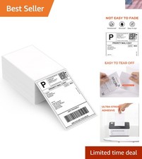 Thermal Direct Shipping Label Pack of 500 4x6 Per Fanfold Labels - Commercial...
