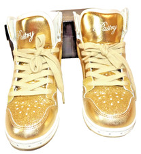 Pastry Women's Glam Pie Glitter Gold High-Top Sneaker Dance Hip Hop Womens Sz 5