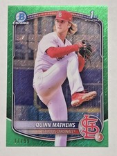 2025 Bowman - Chrome Prospects Quinn Mathews #BCP-25 Green Shimmer Refractor /99